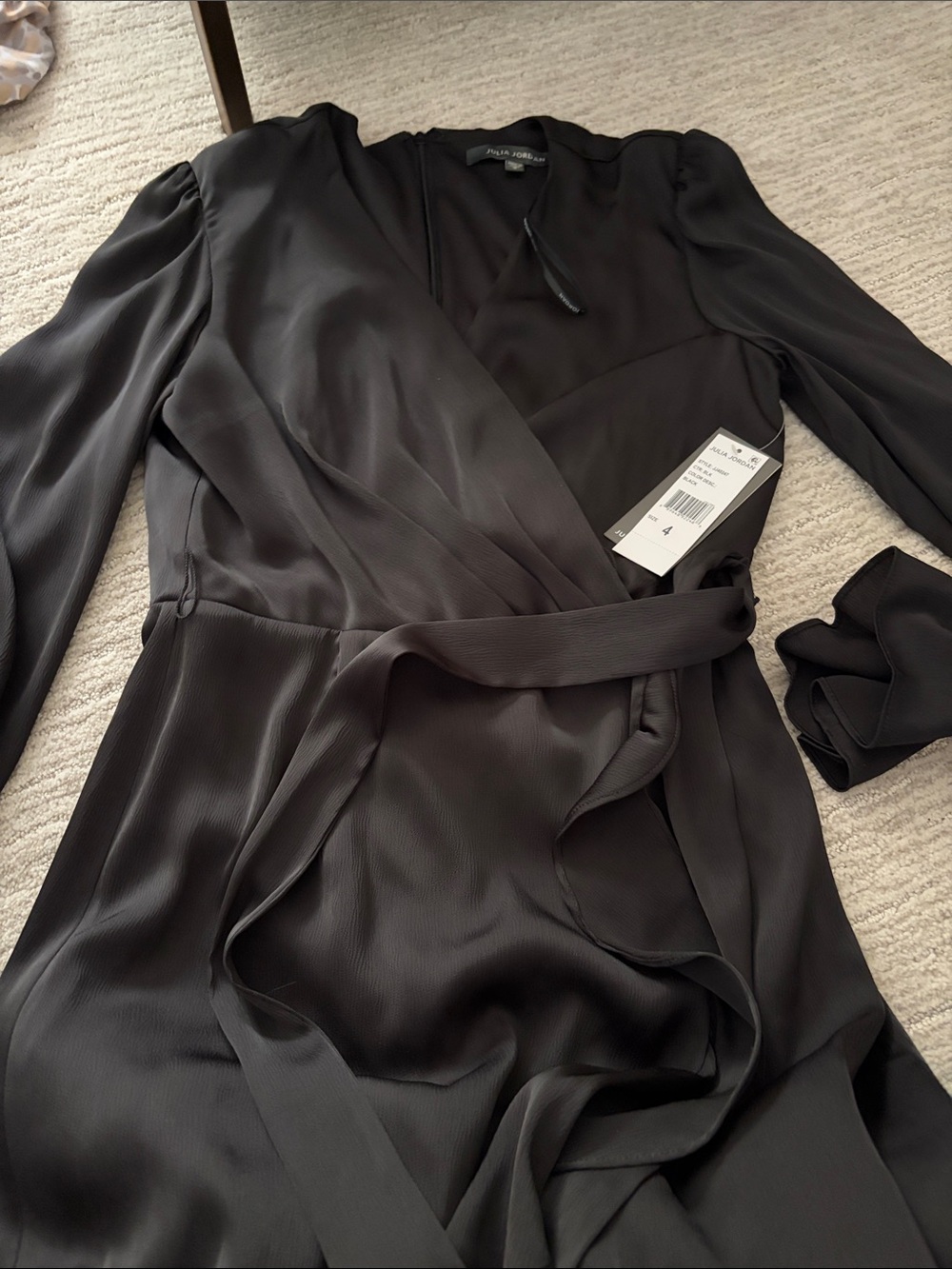 julia jordan Black Wrap-Style Jumpsuit